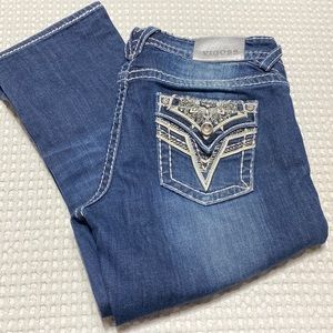 Vigoss The Dallas Capri Women Size 11/12 Classic 5 Pocket Bling Rhinestones